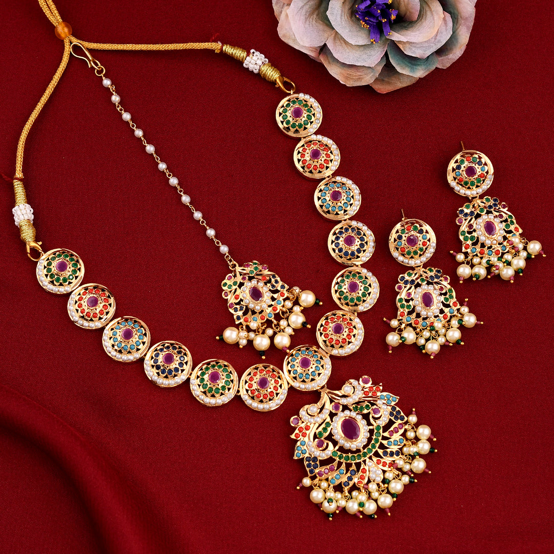 Royal Pearl Jadaau Necklace Set