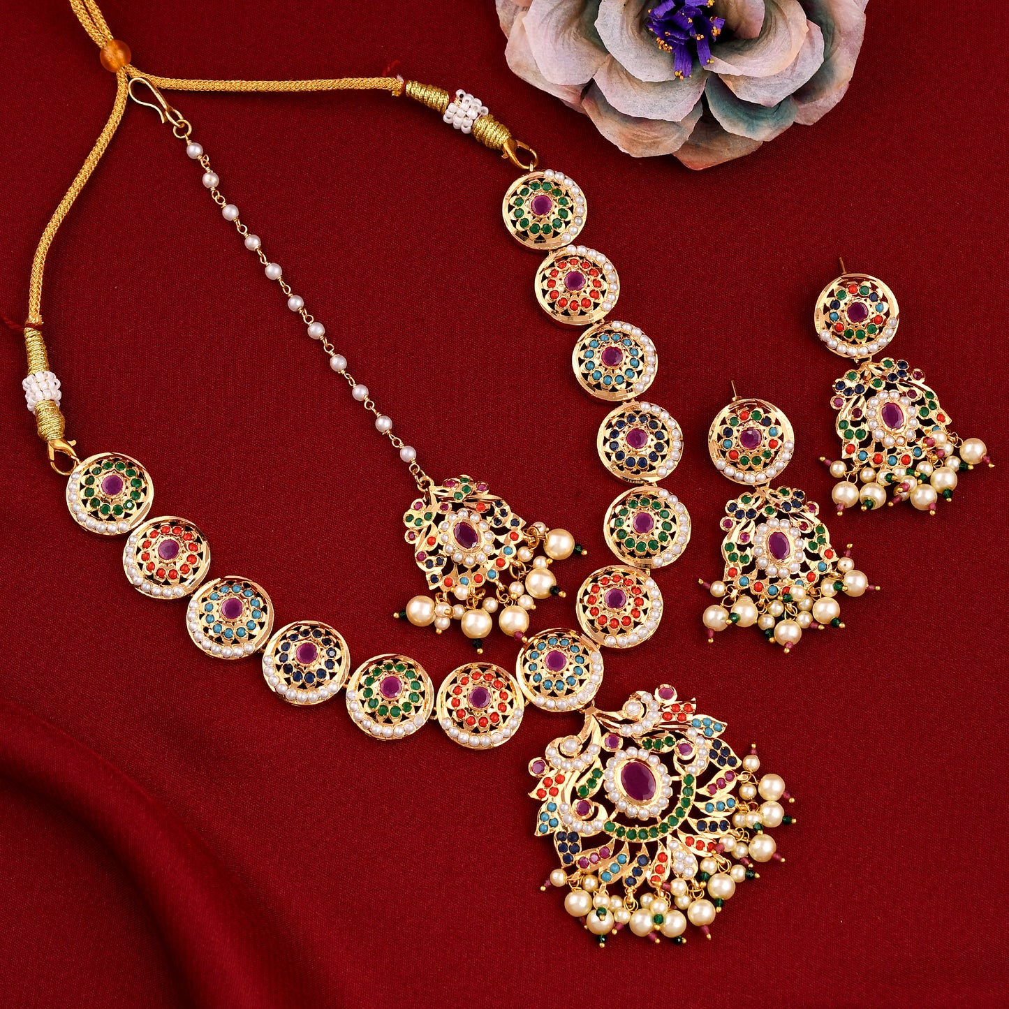 Royal Pearl Jadaau Necklace Set