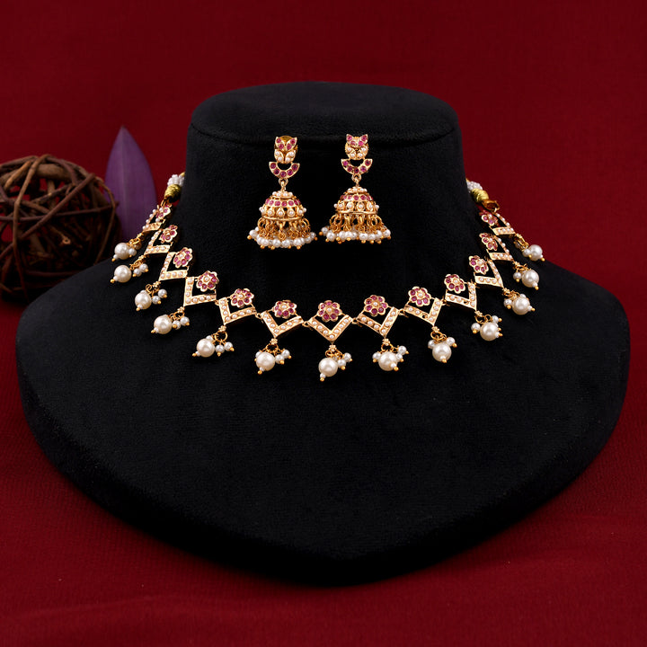 Unique Pearl Jadaau Necklace Set