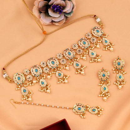 Turquoise Jadaau Necklace Set
