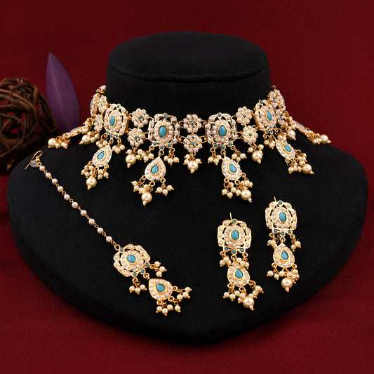 Turquoise Jadaau Necklace Set