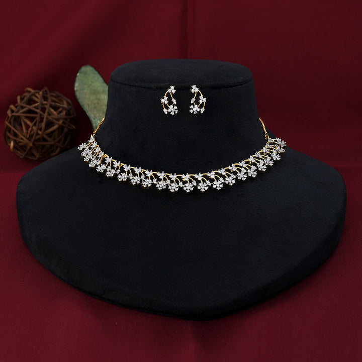 Floral Zircon Necklace Set