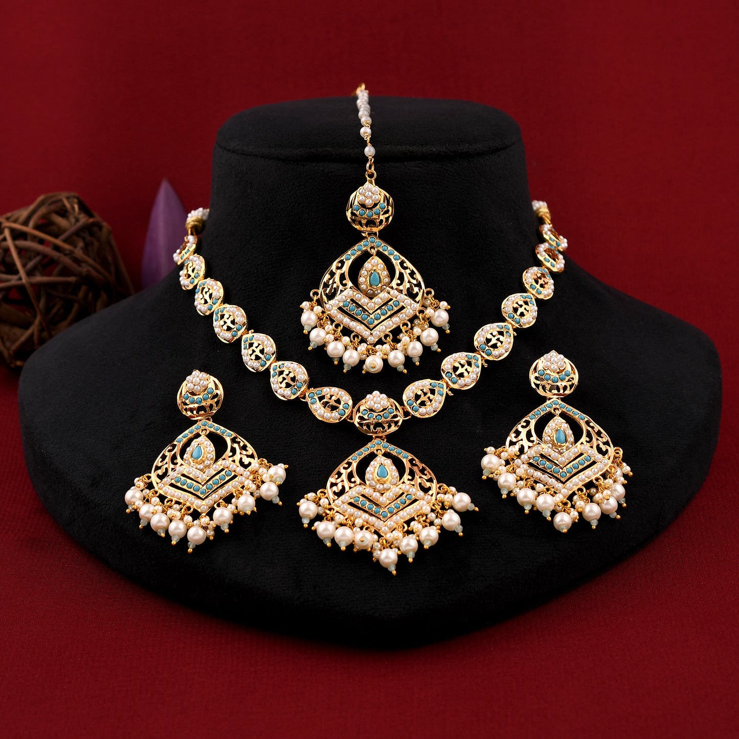 Jadaau Pearl Necklace Set