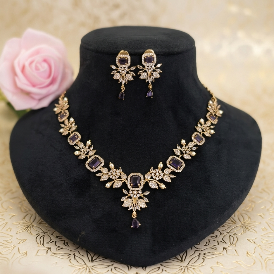 Designer Zircon Necklace Set