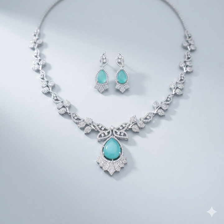 Elegant silver Plated Necklace Set