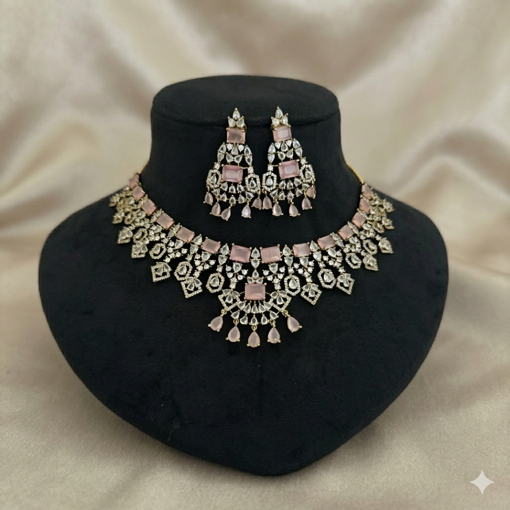 Gold Plated Zircon Necklace Set