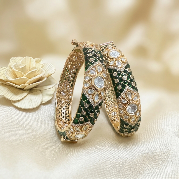 Meenakari Kundan Polki Bangles