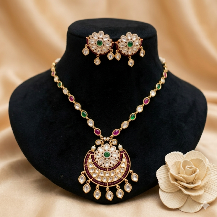 Kundan Polki Necklace Set