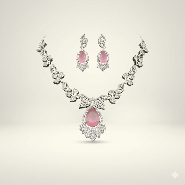 Elegant silver Plated Necklace Set