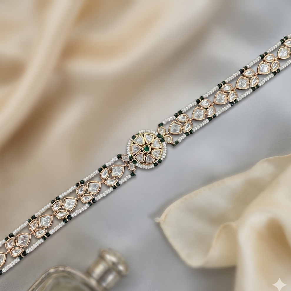 Elegant Kundan Polki Shishfool