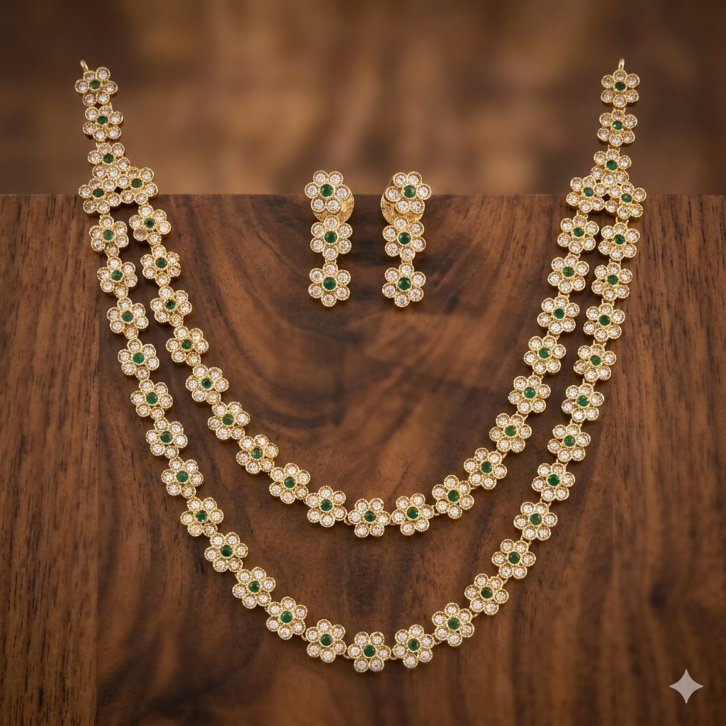 Flower Design Antique Necklace Set