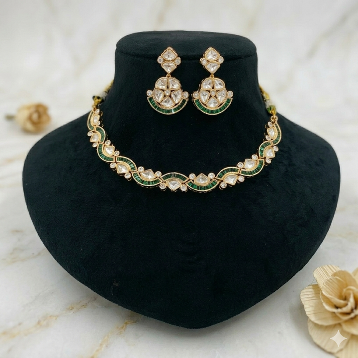 Beautiful Kundan Polki Necklace Set