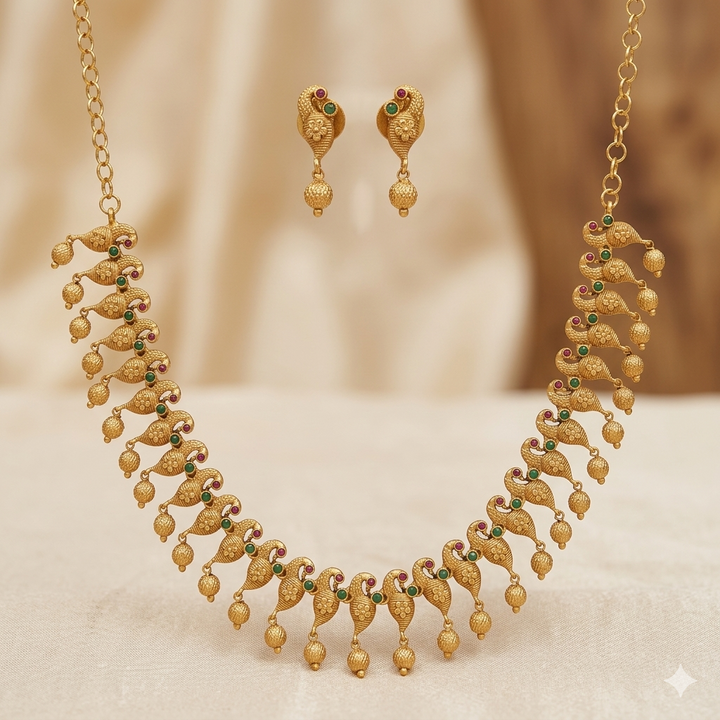 Peacock Design Antique Necklace Set