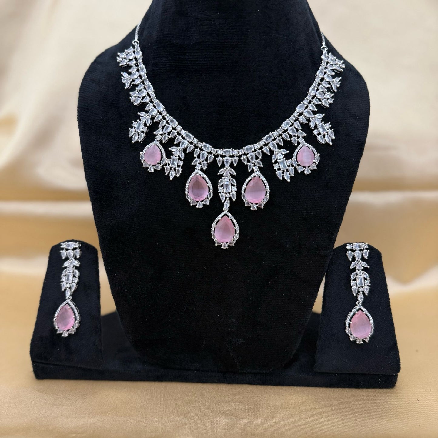 Immitation Stone Zircon Necklace Set