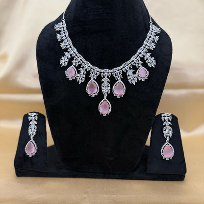 Immitation Stone Zircon Necklace Set