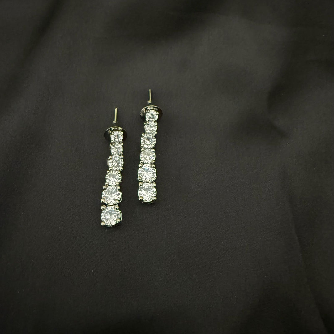 Solitaire White Diamond Necklace Set