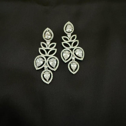 Leaf Design Zircon Necklace Set