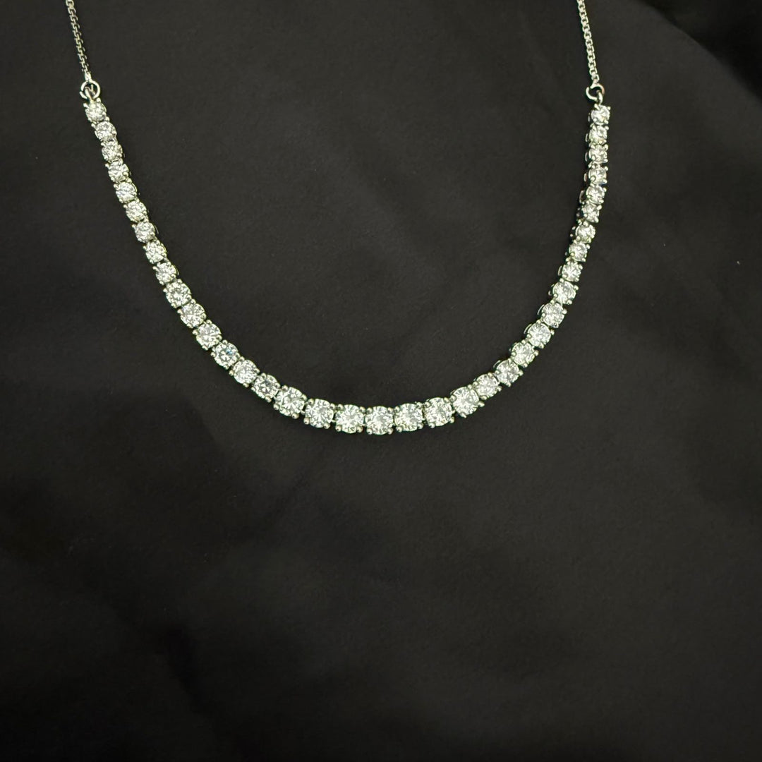Solitaire White Diamond Necklace Set