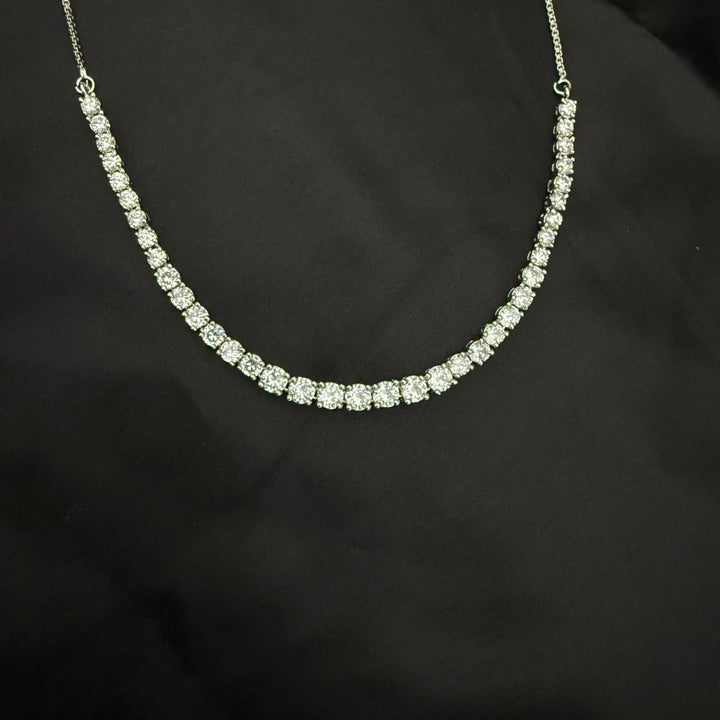 Solitaire White Diamond Necklace Set