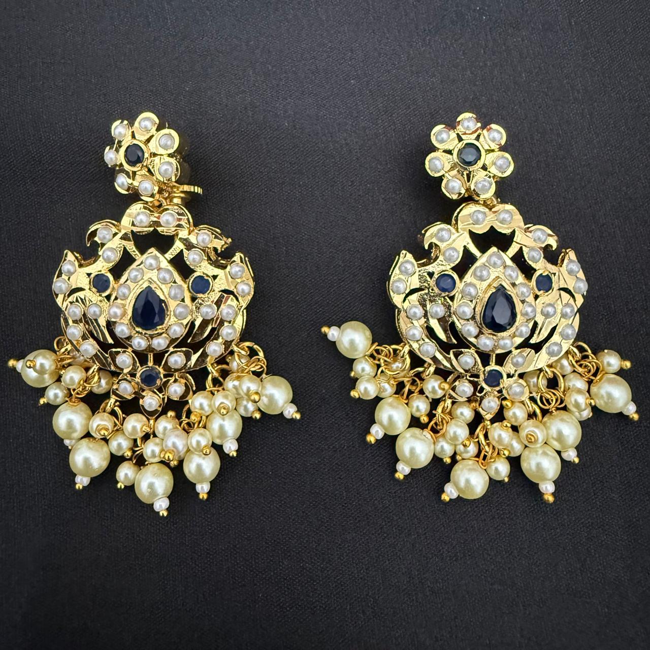 Gold Plated Jadau Earrings
