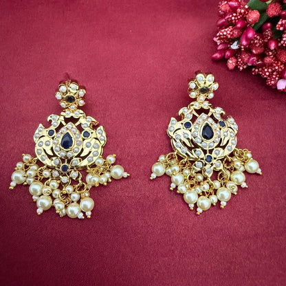 Gold Plated Jadau Earrings