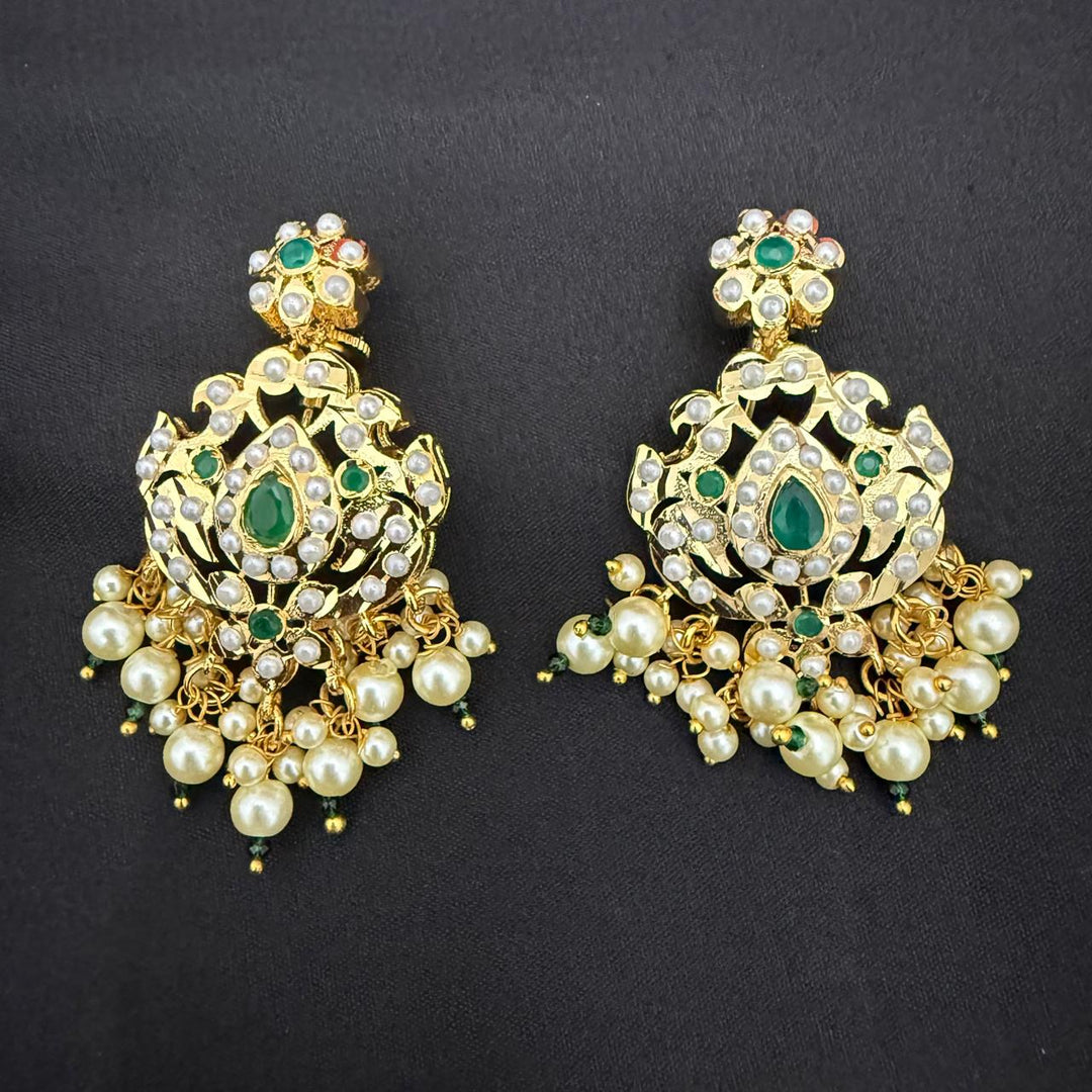Gold Plated Jadau Earrings