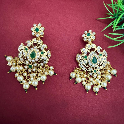Gold Plated Jadau Earrings