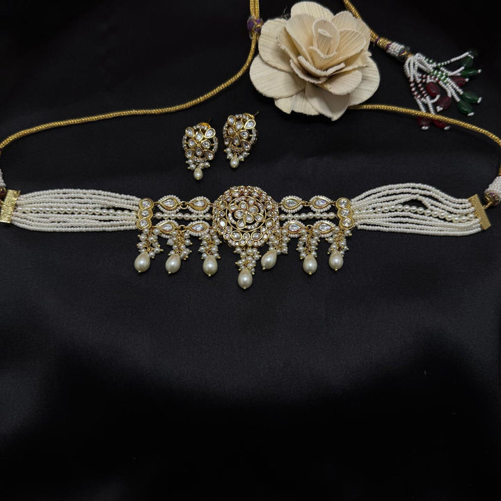 Pearl And Kundan Choker Set