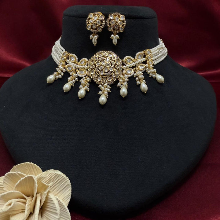Pearl And Kundan Choker Set