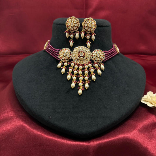 Wedding Wear Kundan Choker Set