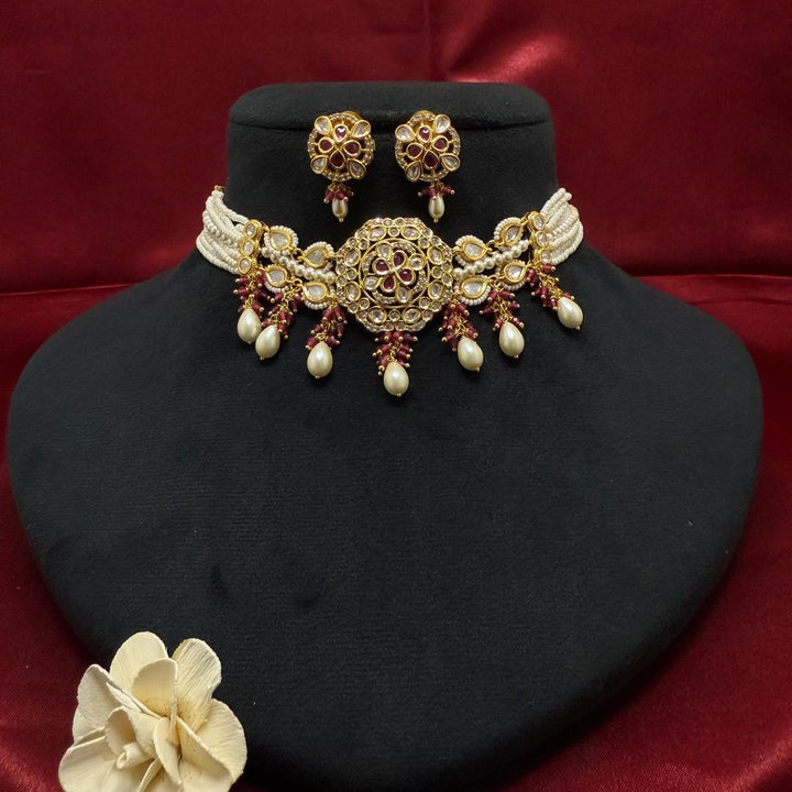 Pearl And Kundan Choker Set