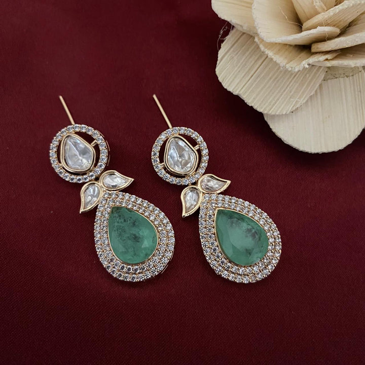 Drop Design Kundan Polki Earrings