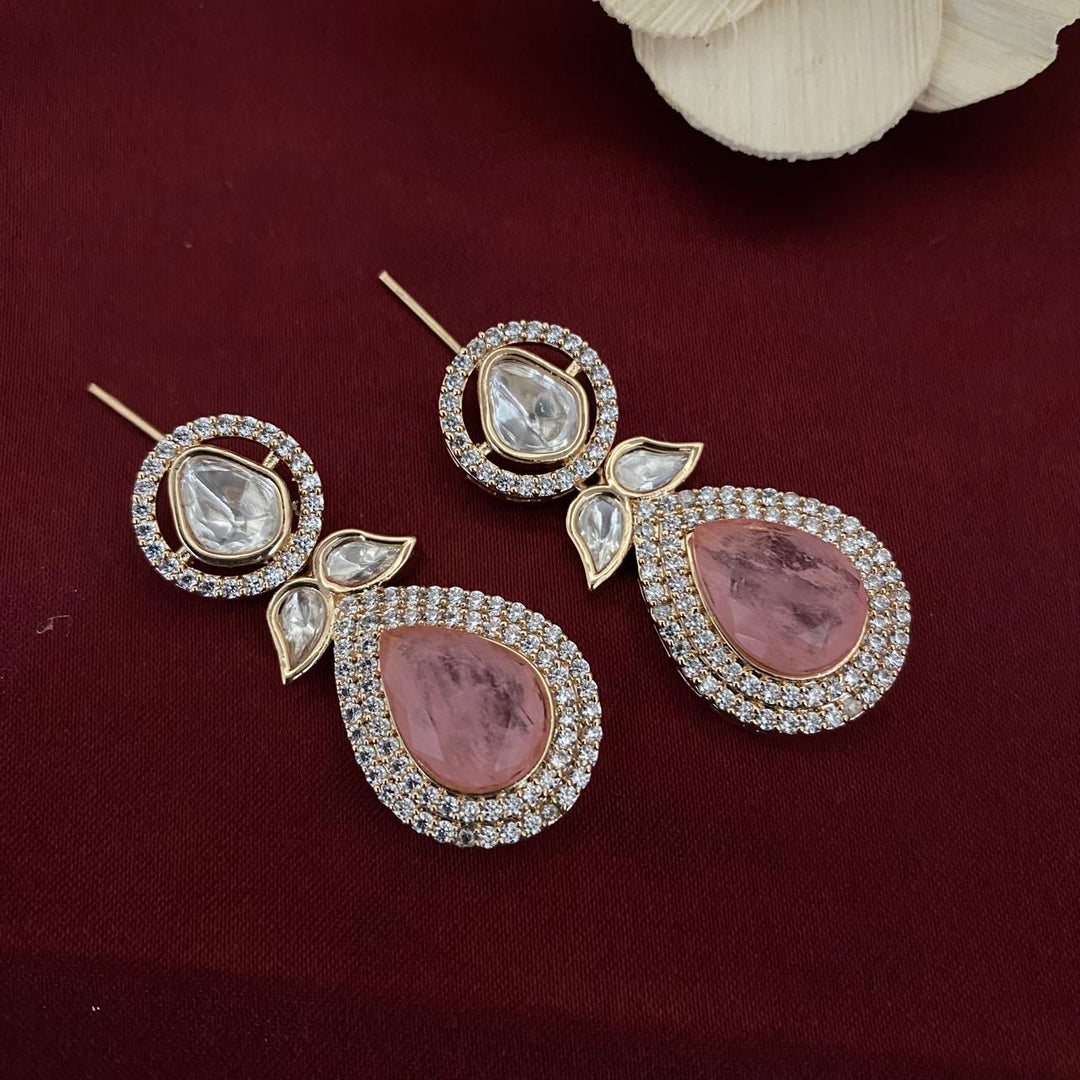 Drop Design Kundan Polki Earrings