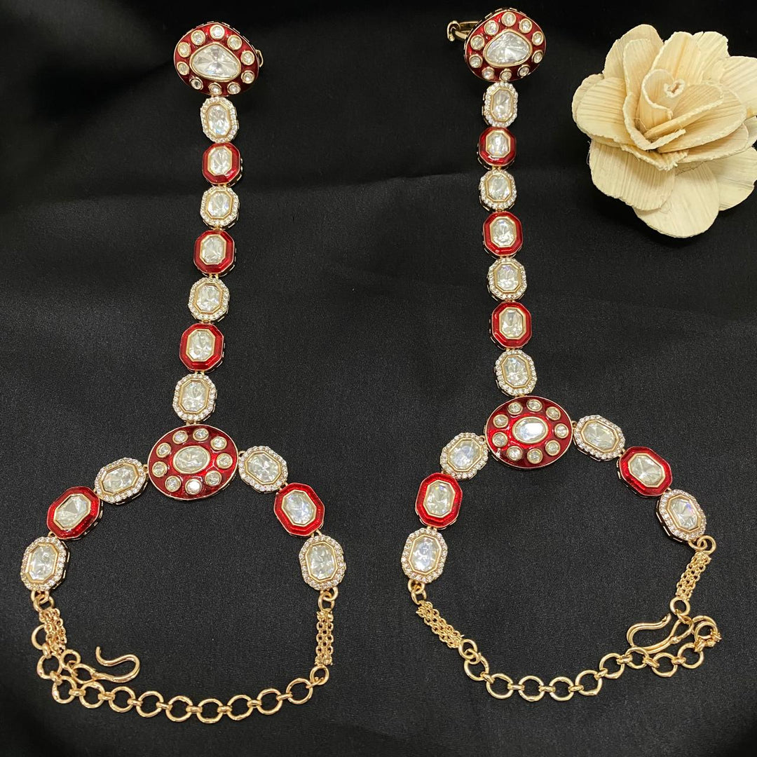 Traditional Kundan Polki Hathphool