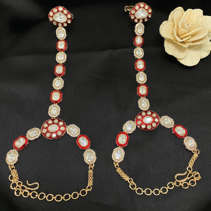 Traditional Kundan Polki Hathphool