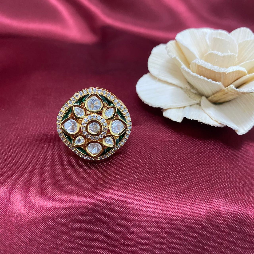 Premium Quality Kundan Polki Finger Ring