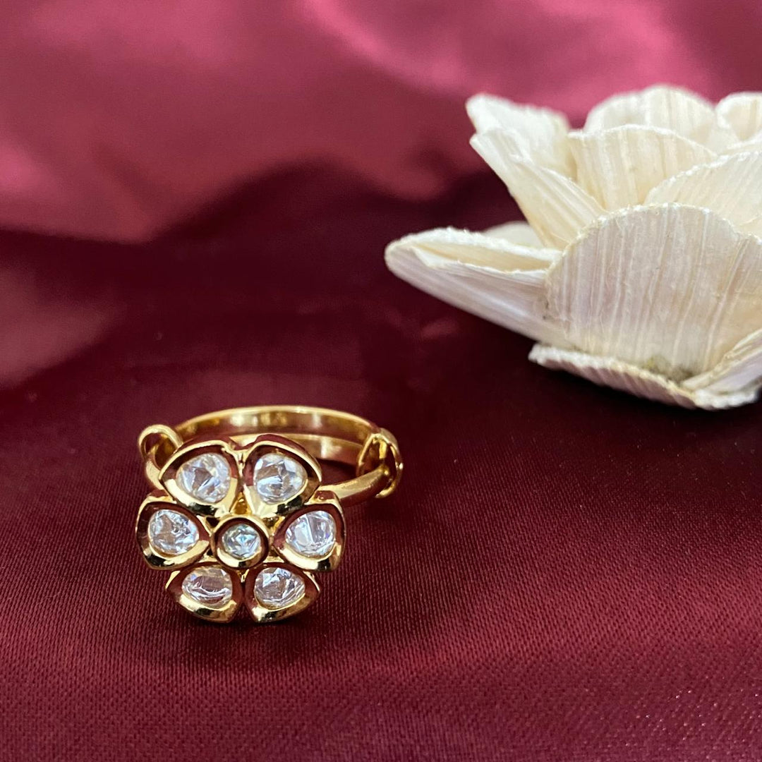 Kundan Polki Finger Ring