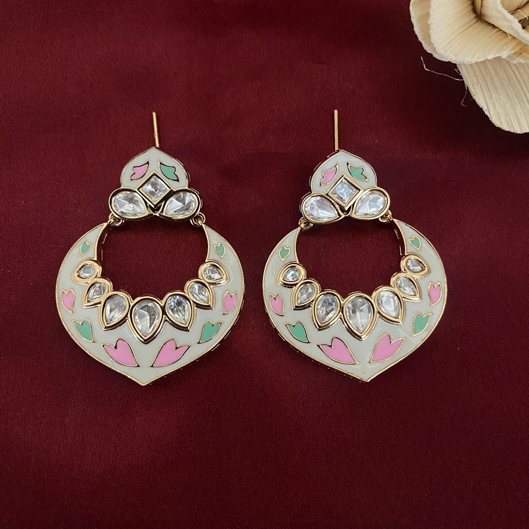 Exclusive Meenakari Kundan Polki Earrings