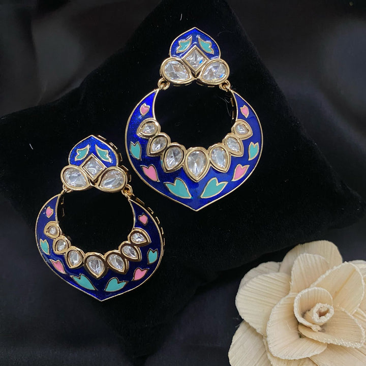 Exclusive Meenakari Kundan Polki Earrings