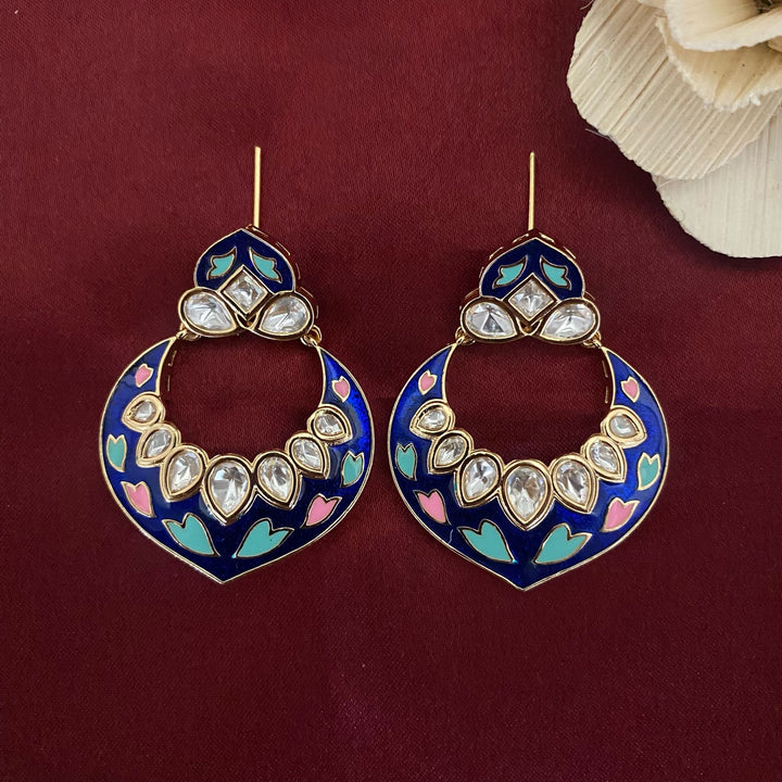 Exclusive Meenakari Kundan Polki Earrings