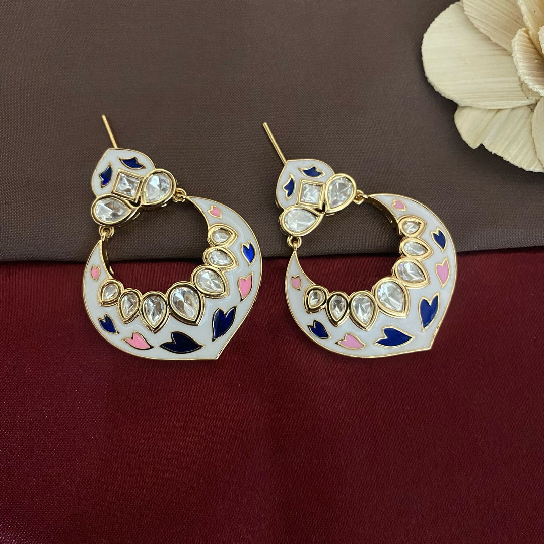 Exclusive Meenakari Kundan Polki Earrings