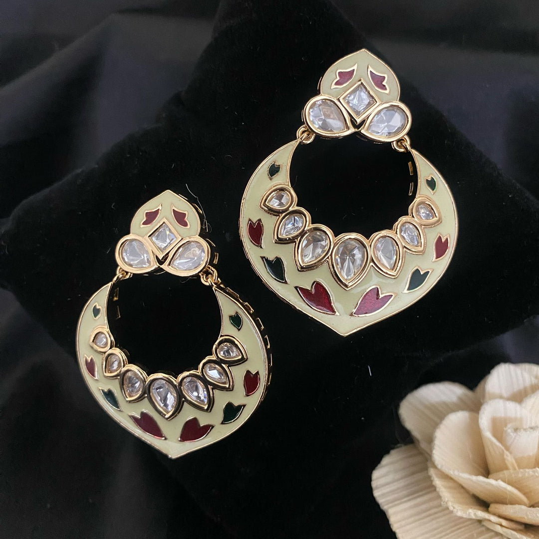 Exclusive Meenakari Kundan Polki Earrings