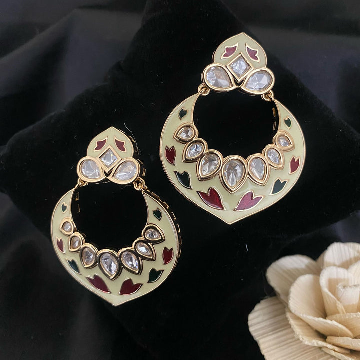 Exclusive Meenakari Kundan Polki Earrings