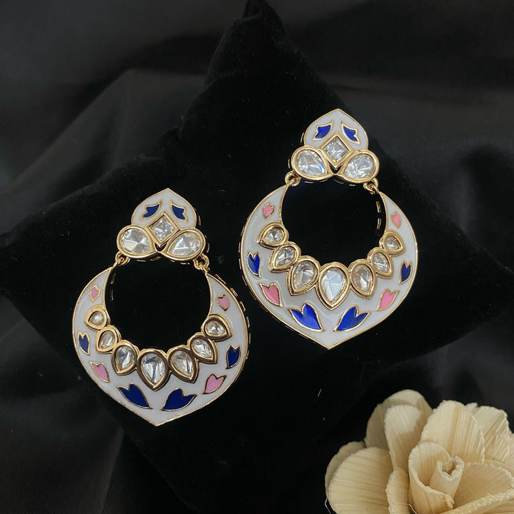 Exclusive Meenakari Kundan Polki Earrings