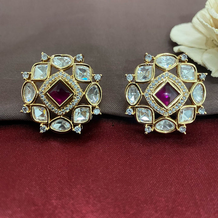 Traditional Kundan Polki Studs