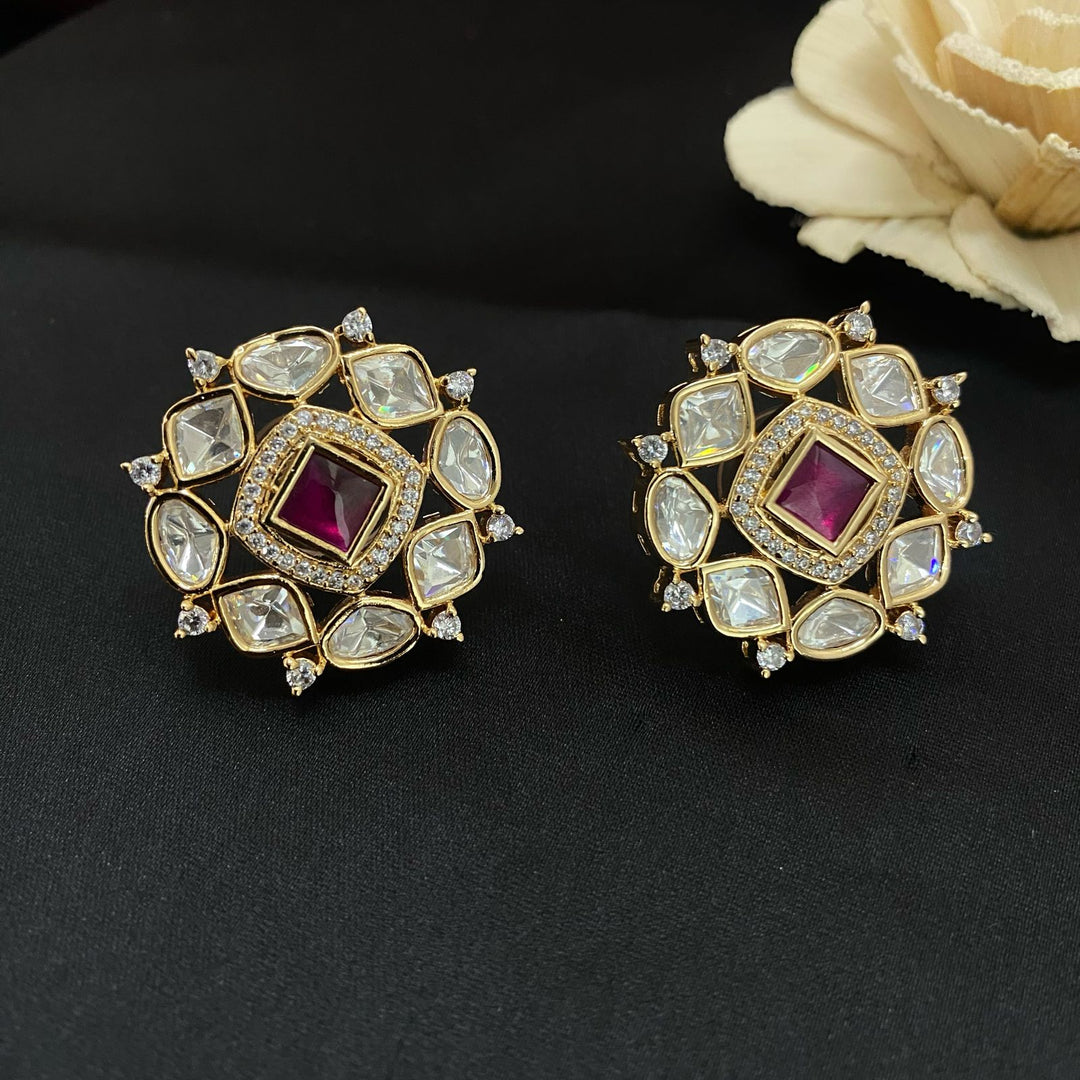 Traditional Kundan Polki Studs