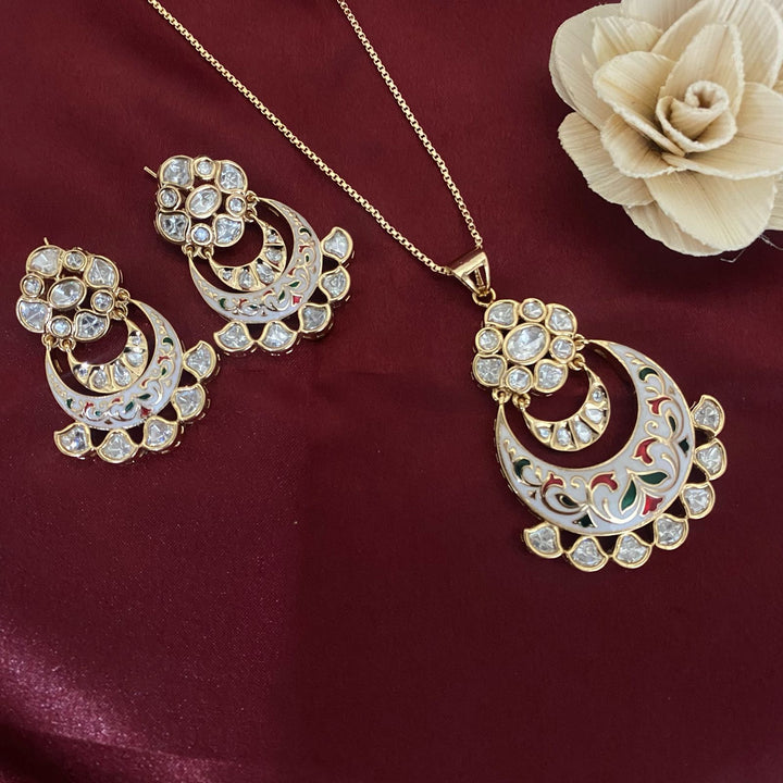 Kundan Meenakari  Pendant Set