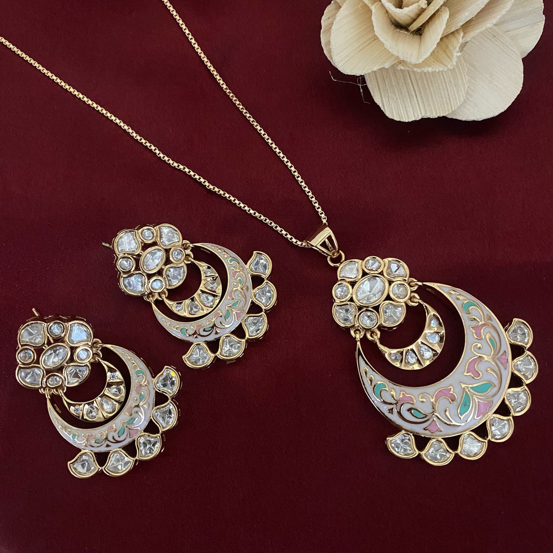 Kundan Meenakari  Pendant Set