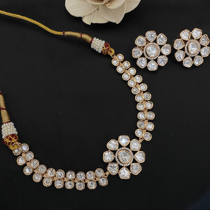 Flower Design Kundan Choker Set