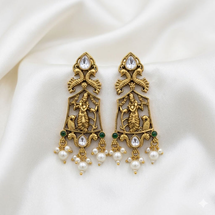 Lord Krishna Antique Earrings
